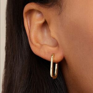 COPY - - O oval huggies | Real gold earrings | Parker earrings | 14k real gold …